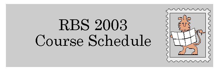 Rare Book School 2003 Course Schedule