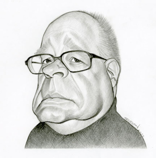 2007 caricature of Terry Belanger by Ismael Roldan