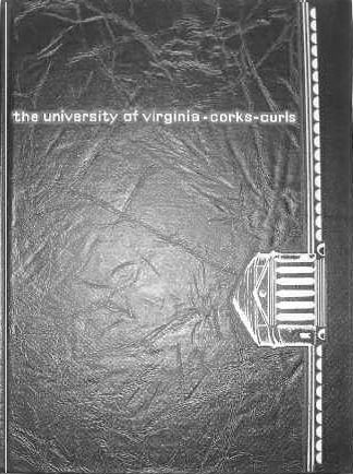 Cover of the 1970 Corks & Curls, mostly black with a vertical line on which the Rotunda is represented